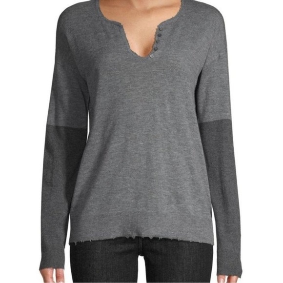 ZADIG & VOLTAIRE Celsa Bis Cashmere Henley
Sweater XS Grey Charcoal Luxury - Picture 1 of 8
